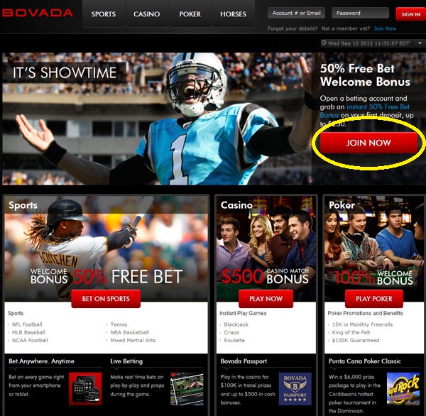 How to Bet on Football at Bovada - Step 1